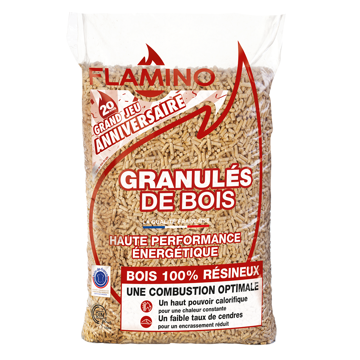 Holzpellets FLAMINO 72 Säcke à 15 kg