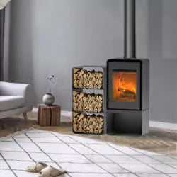 Kaminofen Domino mit Holzfach und Modul, 3 Ebenen – 8,5 kW