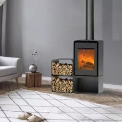 Kaminofen Domino mit Holzfach und Modul, 2 Ebenen – 8,5 kW