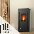 Set raumluftunabhängiger Pelletofen Vulcano Silenzio UP + Koaxial-Rohrset Anschluss oben – 9,2 kW