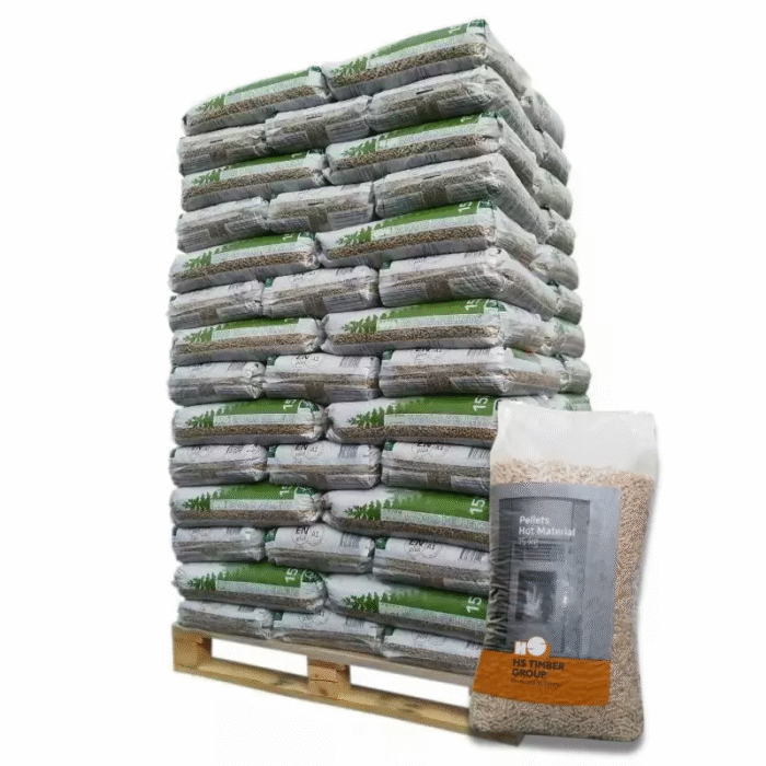 Pellets HS Timber – Palette mit 66 Säcken à 15 kg – 100 % Nadelholz