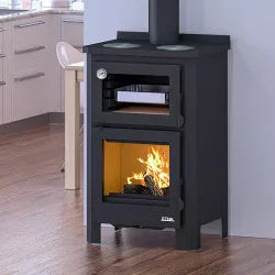 Kaminofen mit Backofen und Kochplatte Pramoda – 9 kW