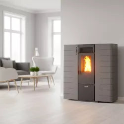 Kanalisierbarer, extra flacher Pelletofen Fango – 8 kW